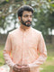 Vastramay Men's Peach Cotton Nehru Jacket
